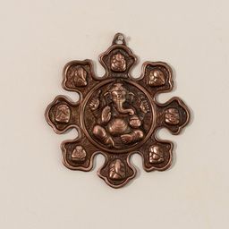 eCraftIndia Copper-Toned Metal Lord Ganesh Idol Wall Hanging-image-58