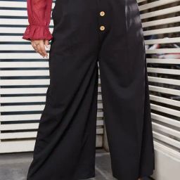 CURVE BY KASSUALLY Black Regular Fit Mid Rise Pants-image-28