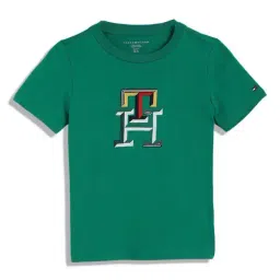 Tommy Hilfiger Kids Olympic Green Colorblock Regular Fit T-Shirt-image-78