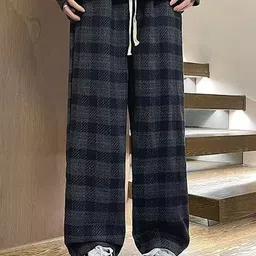 StyleCast x Revolte Men Checked Loose Fit Parallel Trousers-image-88