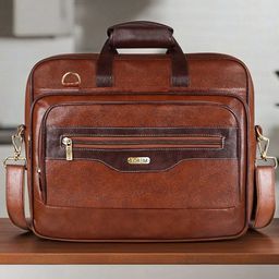 LOREM Unisex Orange Textured Laptop Bag-55