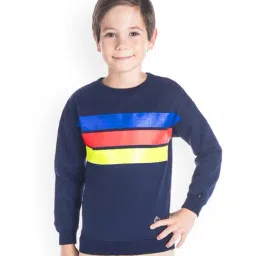 Cherry Crumble By Nitt Hyman Kids Navy Striped Sweatshirt-image-81