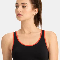Amante Black & Lava Non Wired Non Padded Reversible Sports Bra-image-64