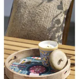 Chumbak Just Being Royal Multicolor Wooden Serving Tray - Set of 1-image-61