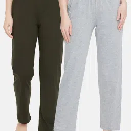 Clovia Multicolor Cotton Pyjamas (Pack Of 2)-image-14