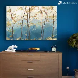 ARTE'VENUE Ascent Trail Blue & Brown Canvas Wall Art - Set of 1 (14 X 9 inch)-19