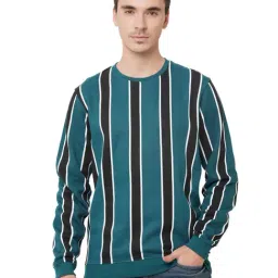 Pepe Jeans Teal Regular Fit Striped Sweatshirt-picture-24