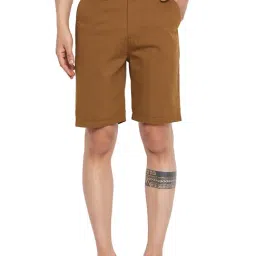 Hypernation Dark Mustard Regular Fit Shorts-image-6