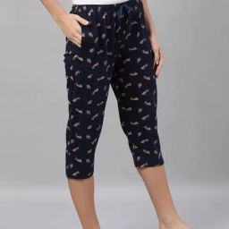 Kryptic Navy Printed Capris-picture-45
