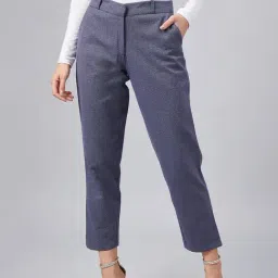 Marie Claire Navy Mid Rise Regular Fit Trousers-image-63