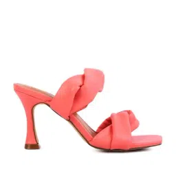 London Rag Women's Wisted Strap Coral Stilettos-picture-45