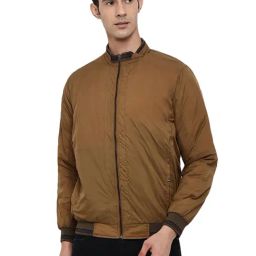 Cantabil Khaki Regular Fit Mock Collar Jacket-picture-39
