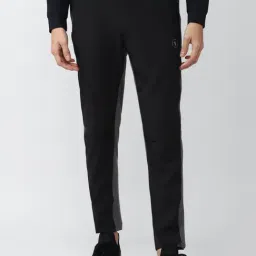 Van Heusen Flex Black & Grey Slim Fit Colour Block Trackpants-picture-45