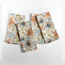 Vargottam 12-Pcs White & Brown Printed Cotton Table Napkins-18