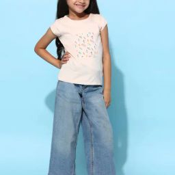 Tales & Stories Kids Pink Embroidered T-Shirt-image-72
