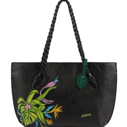 Hidesign Black & Amber Green Pharaoh 05 Printed Leather Large Tote Bag-17