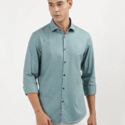 Calvin Klein Blue Cotton Slim Fit Striped Shirt-picture-35