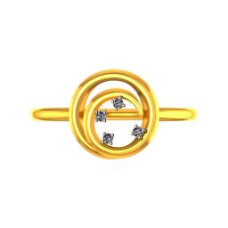 P.C. Chandra Jewellers 18k Yellow Gold Ring with A Diamond Studded Circle On Top for Women & Girls-image-77