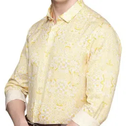 Simon Carter London Yellow Printed Slim Fit Shirt-image-86