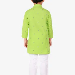 Pro-Ethic Style Developer Kids Green & White Printed Full Sleeves Kurta with Pyjamas image 2