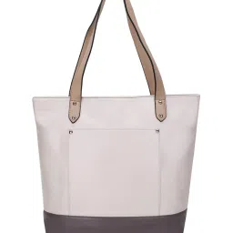 Spice Art Cream and Mauve Color Block Large Tote Bag image 2