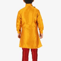 Pro-Ethic Style Developer Kids Yellow & Red Solid Full Sleeves Kurta with Pyjamas image 2