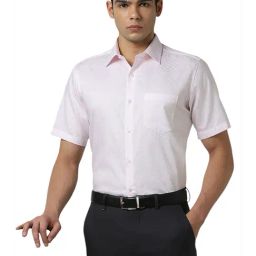 Van Heusen Pink Cotton Regular fit Geometric Shirt-image-77