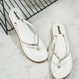 SKOLL Women Embellished T-Strap Flats-image-45