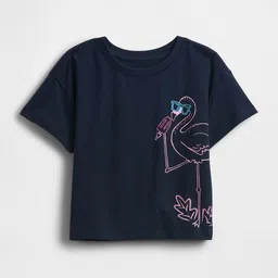 GAP Girls Graphic Placement Printed Pure Cotton Round Neck T-Shirt-image-21
