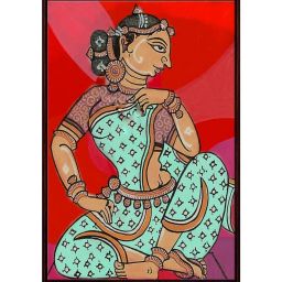 999Store Red Canvas Lady Dancer Wall Hanging Canvas Painting With Frame image 2