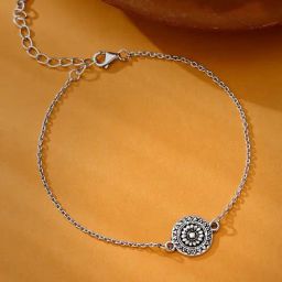 GIVA 925 Silver Vintage Floral Bracelet Rakhi-image-44