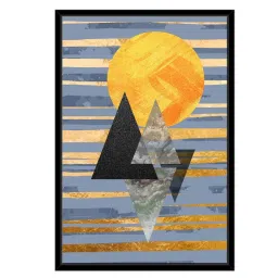 999Store Multicolor Canvas Abstract Line With Geometric Art Painting image 2