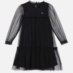 Allen Solly Girls Black Cotton Self Full Sleeves Dress-image-76