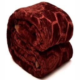 CHICERY Brown Geometric Mink Heavy Winter Double Bed Blanket-image-58