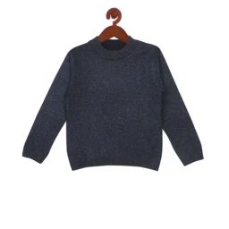 Tiny Girl Kids Navy Cotton Self Pattern Full Sleeves Skiwi-image-29