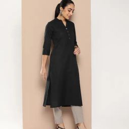 Amukti Black Straight Kurta-image-33