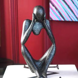 The Artment Abstract Antique Silver Style 2 Thought Thinker Showpiece-image-5