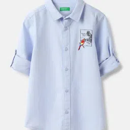 United Colors Of Benetton Boys Blue Cotton Regular Fit Shirt-picture-48