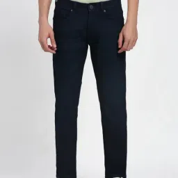 Peter England Navy Cotton Slim Fit Jeans-picture-31