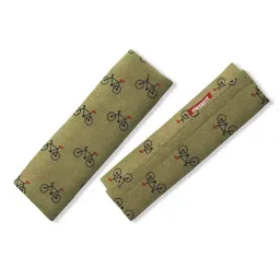 Elegant Beige and Black Fabric Seat Belt Shoulder Pads Cycle Set of 2-45