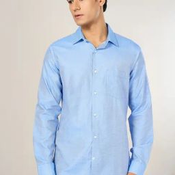 Byford By Pantaloons Blue Cotton Slim Fit Shirt-picture-48