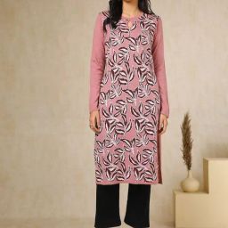 Soch Pink Acrylic Regular Fit Woven Design Kurta-22