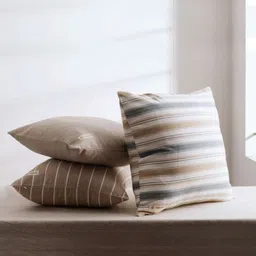 Copper-Red Blue Striped Square Cushion Covers-image-85