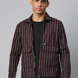 Pierre Carlo Men Striped Woollen Open Front Jacket-15