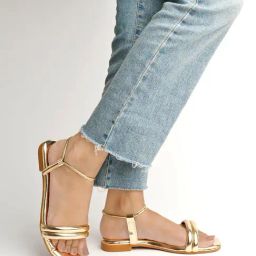 Shoetopia Women's Golden Ankle Strap Sandals-image-17