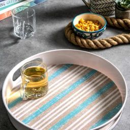 Goodhomes Multicolor Melamine Round Serving Tray-43
