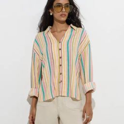 LOV by Westside Multicolour Striped Shirt-picture-32