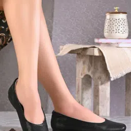 HOVERSOUL Women's Ballad Black Leather Ballerina Shoes-picture-39