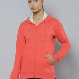 Alcis Women Red Hooded Sweatshirt-image-32