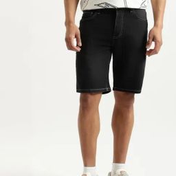 United Colors Of Benetton Black Slim Fit Denim Shorts-picture-25